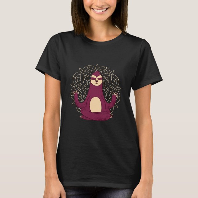 T-shirt Méditation adorable Sloth Yoga (Devant)