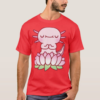 T-shirt Méditation Axolotl Sur Fleur Lotus
