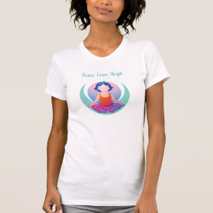 T-shirt Méditation de fille de yoga d'amour de paix dans