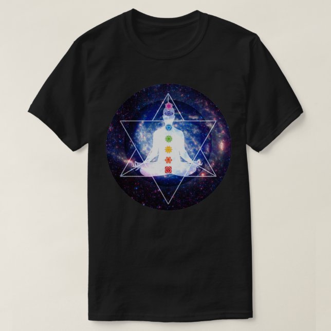 T-shirt Méditation de Merkaba Lightbody Chakra (Design devant)