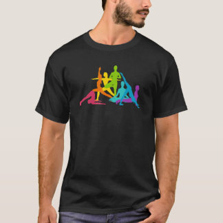 T-shirt Méditation de Yoga Arc-en-ciel Poses méditant Yogi