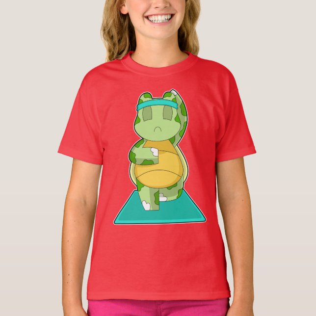 T-shirt Méditation de yoga de tortue (Devant)