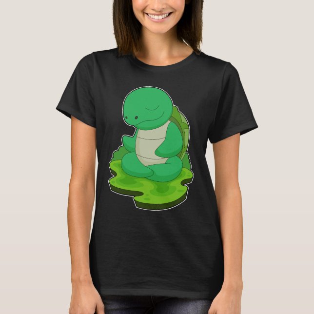 T-shirt Méditation de yoga de tortue (Devant)