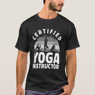 T-shirt Méditation d'instructeur de yoga certifié Retro Na