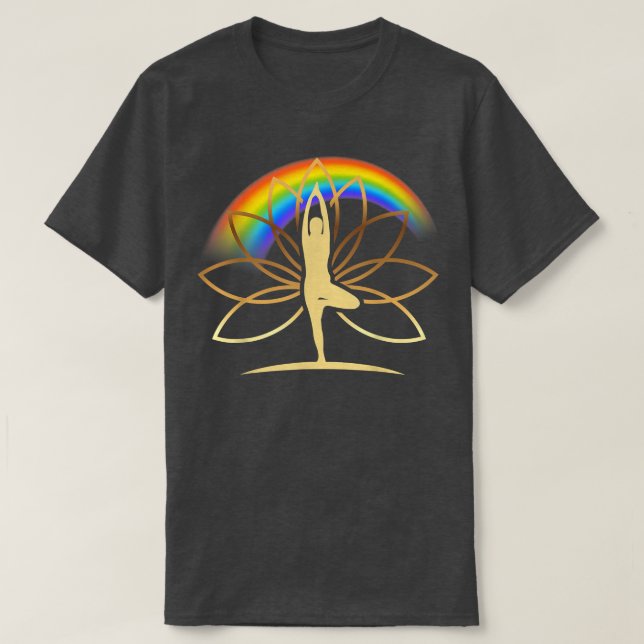 T-shirt Méditation d'or Yoga (Design devant)