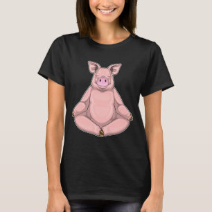 T-shirt Méditation Fitness Yoga de porc