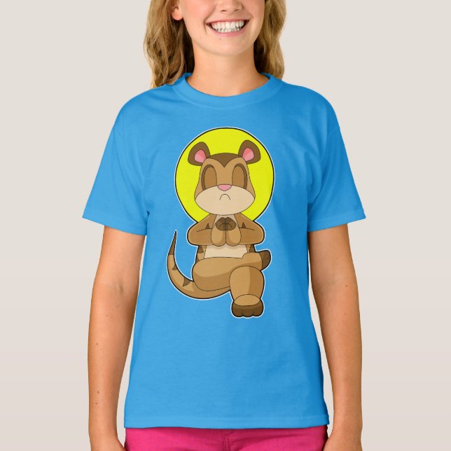 T-shirt Méditation Meerkat Yoga Fitness (Devant)