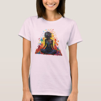 T-shirt Méditation Pose Femmes Art Lotus Pose Méditer