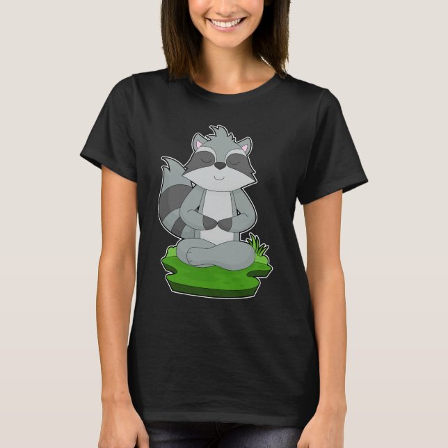T-shirt Méditation Racoon Yoga Fitness (Devant)