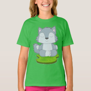 T-shirt Méditation Wolf Yoga Fitness