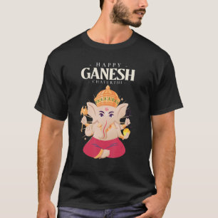 T-shirt Méditation Yoga Hindu Elephant God Happy Genesh Ch