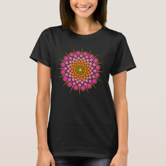 T-shirt Méditation Zen Yoga Mehndi Dot Mandala Rose Orange