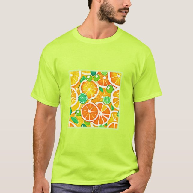 T-shirt Medley aux agrumes vibrants - Tranches fraîches et (Devant)