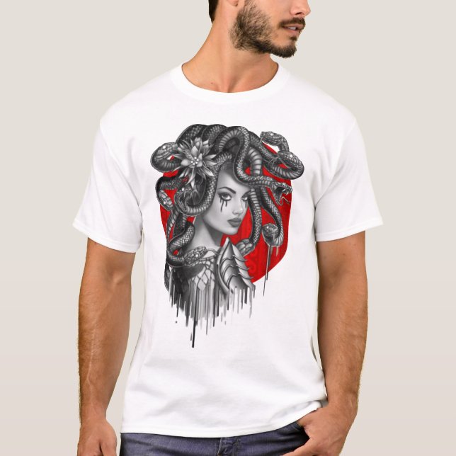 T-shirt Medusa, fille à la tête de serpent (Devant)