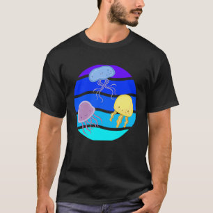T-shirt Méduse mignonne de la mer Vie sous-marine Animaux