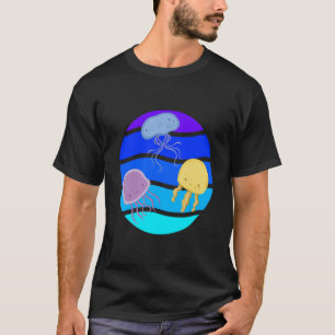 T-shirt Méduse mignonne de la mer Vie sous-marine Animaux 