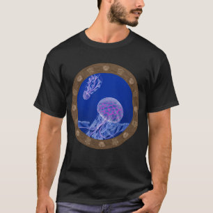T-shirt Méduses dans le bleu profond