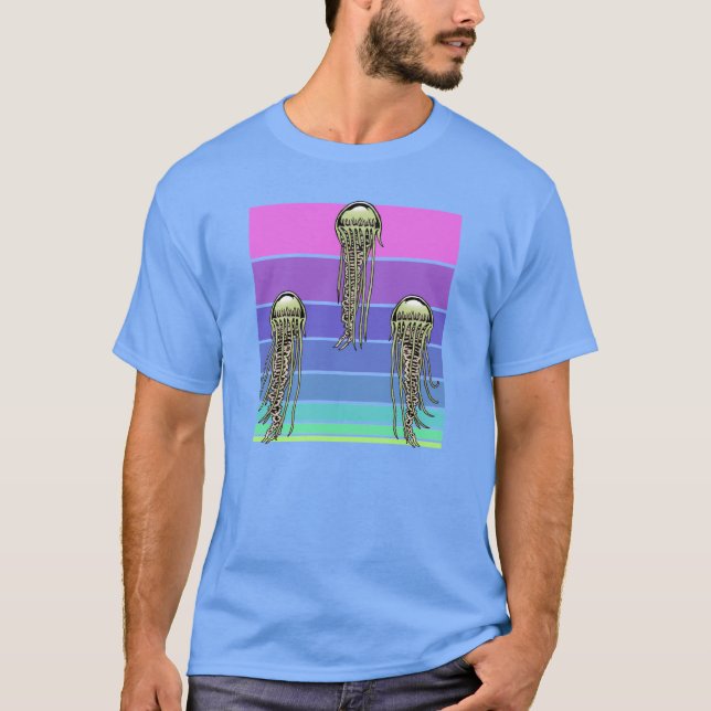 T-shirt Méduses.  Illustration originale (Devant)