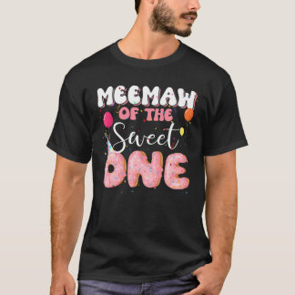 T-shirt Meemaw De L'Anniversaire Un Doughnut 1Ème Famille 