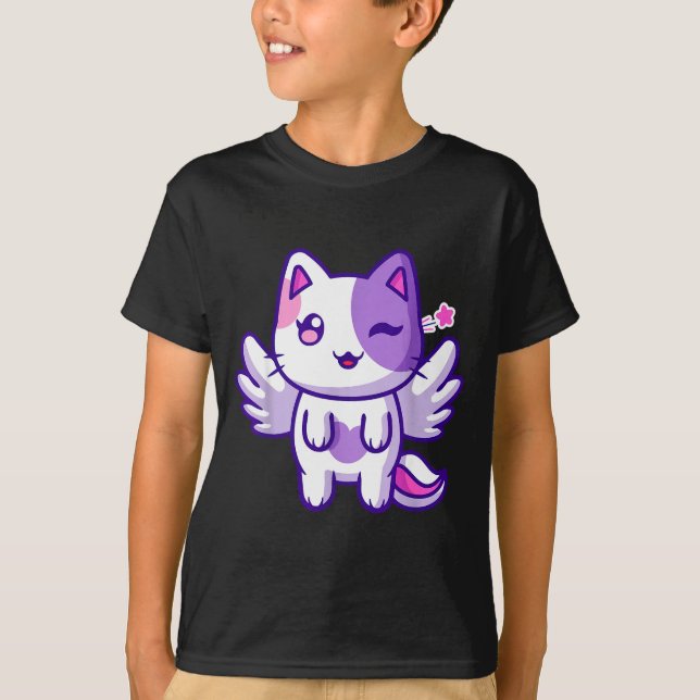 T-shirt Meemeow Cute Cat Plu-shirt  (Devant)