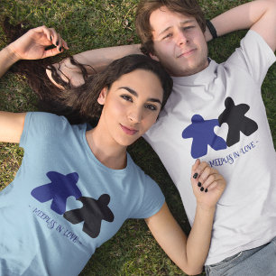 T-shirt Meepes en Love, Chemise Homme Bleue & Noire