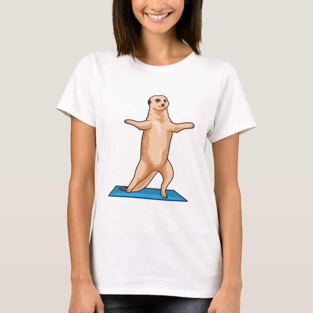 T-shirt Meerkat à Fitness Exercice d'étirement (Devant)
