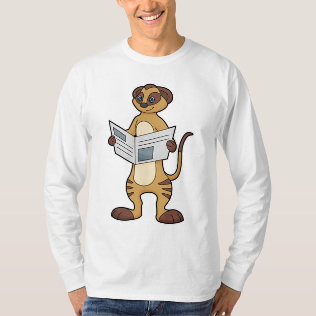 T-shirt Meerkat à la lecture d'un journal (Devant)