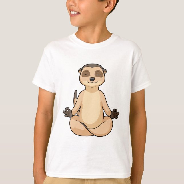 T-shirt Meerkat à la méditation de Yoga (Devant)