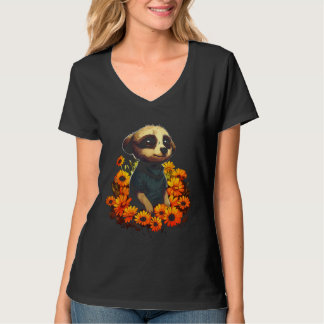 T-shirt Meerkat Animal Flowers  Animal Motif Meerkat
