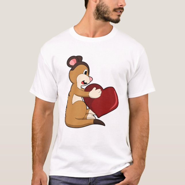 T-shirt Meerkat avec coeur (Devant)