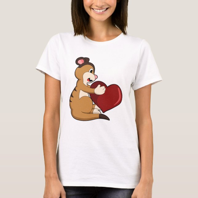 T-shirt Meerkat avec coeur (Devant)