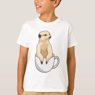T-shirt Meerkat avec la coupe du café