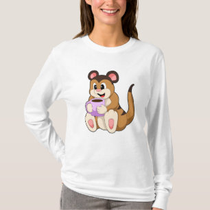 T-shirt Meerkat avec la coupe du café