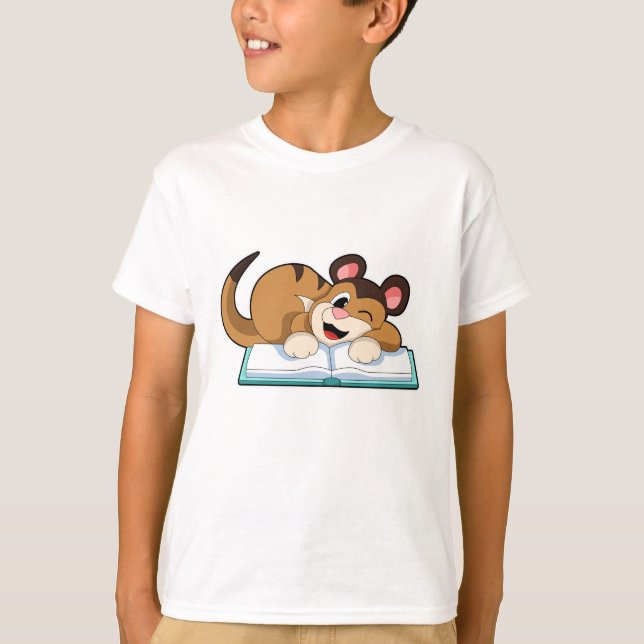 T-shirt Meerkat avec livre (Devant)