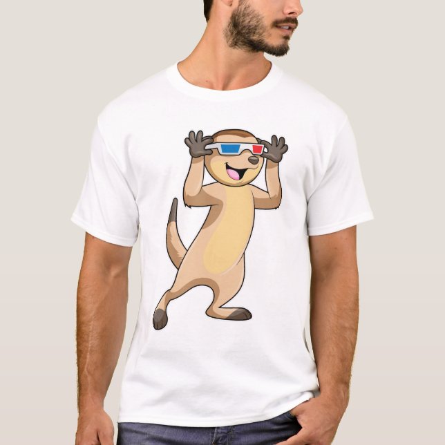 T-shirt Meerkat avec lunettes (Devant)