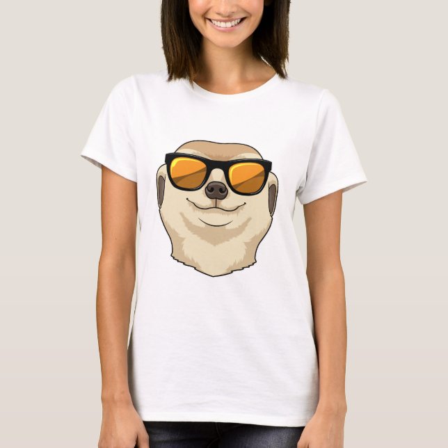 T-shirt Meerkat avec lunettes de soleil (Devant)
