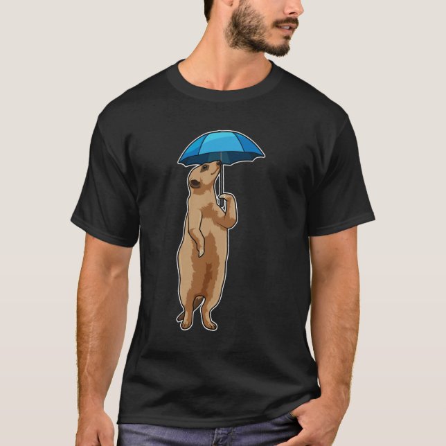 T-shirt Meerkat avec parapluie (Devant)