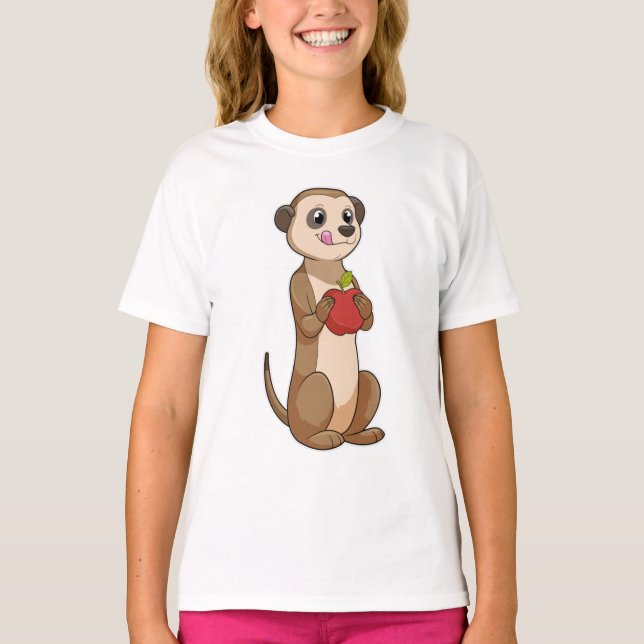 T-shirt Meerkat avec pomme (Devant)