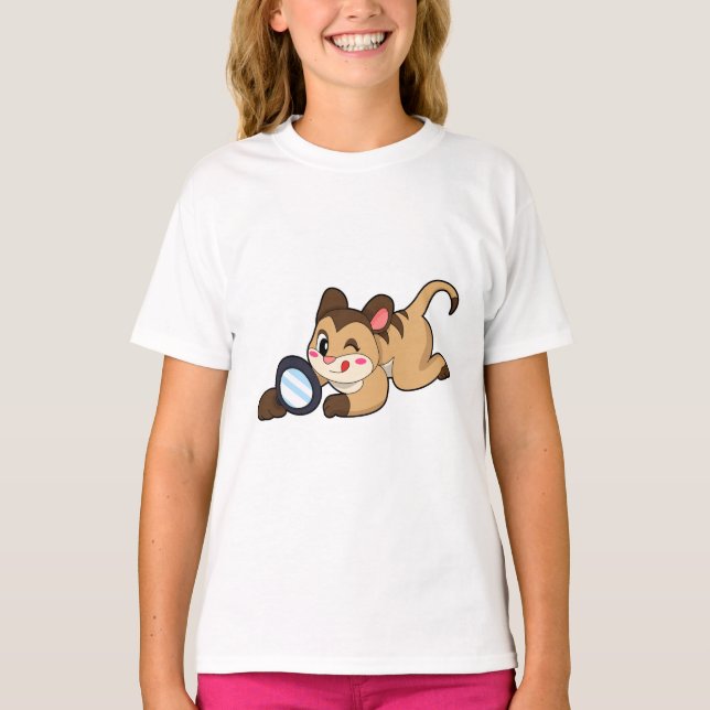T-shirt Meerkat avec verre grossissant (Devant)