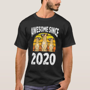 T-shirt Meerkat Awesome Depuis 2020 2E Anniversaire 2 Ans 