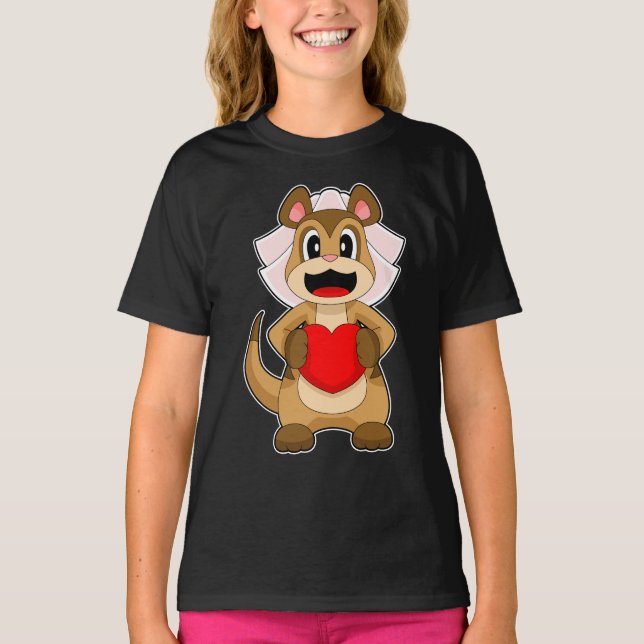 T-shirt Meerkat Bride Mariage de coeur (Devant)