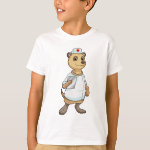 T-shirt Meerkat comme infirmière avec coeur