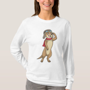 T-shirt Meerkat comme pilote avec casquette pilote