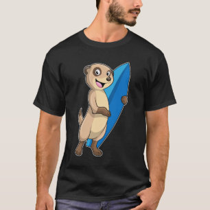 T-shirt Meerkat comme surfeur avec Surfer