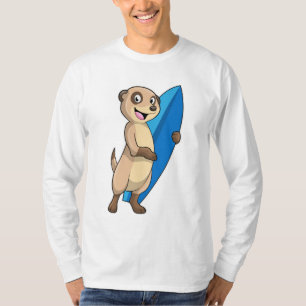 T-shirt Meerkat comme surfeur avec Surfer