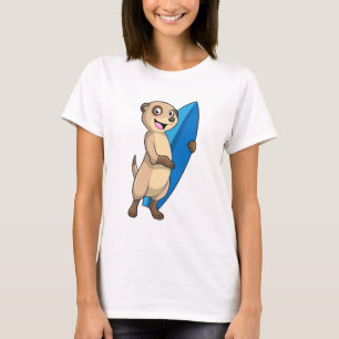 T-shirt Meerkat comme surfeur avec Surfer