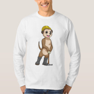 T-shirt Meerkat en tant que mineur avec Pickaxe