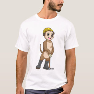 T-shirt Meerkat en tant que mineur avec Pickaxe
