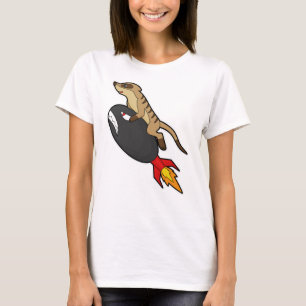 T-shirt Meerkat en vol avec fusée