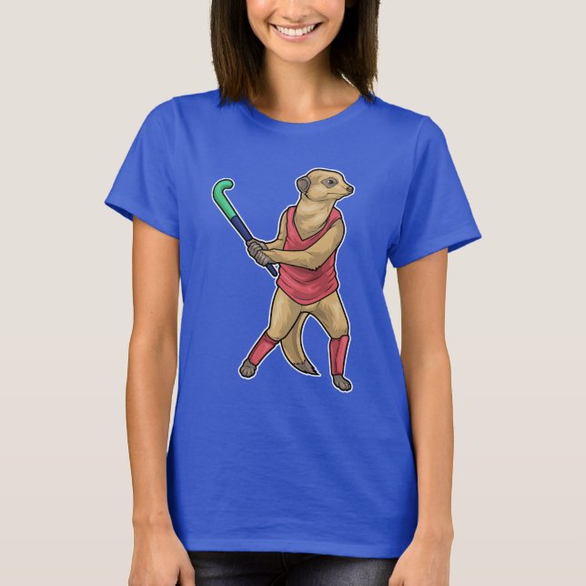 T-shirt Meerkat Field Hockey stick (Devant)
